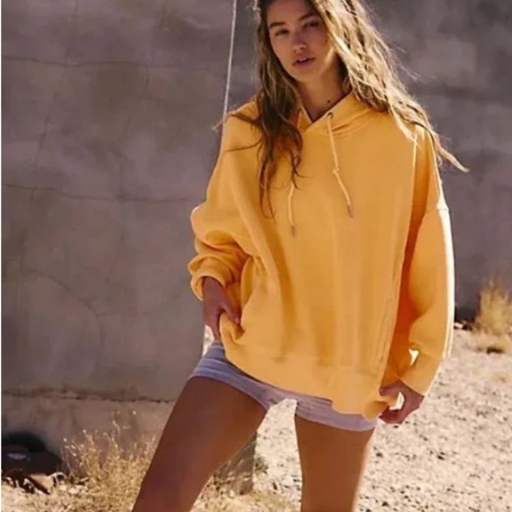 FP Movement by Free People Oversized Peach Hoodie with Back Graphic - Picture 3 of 5